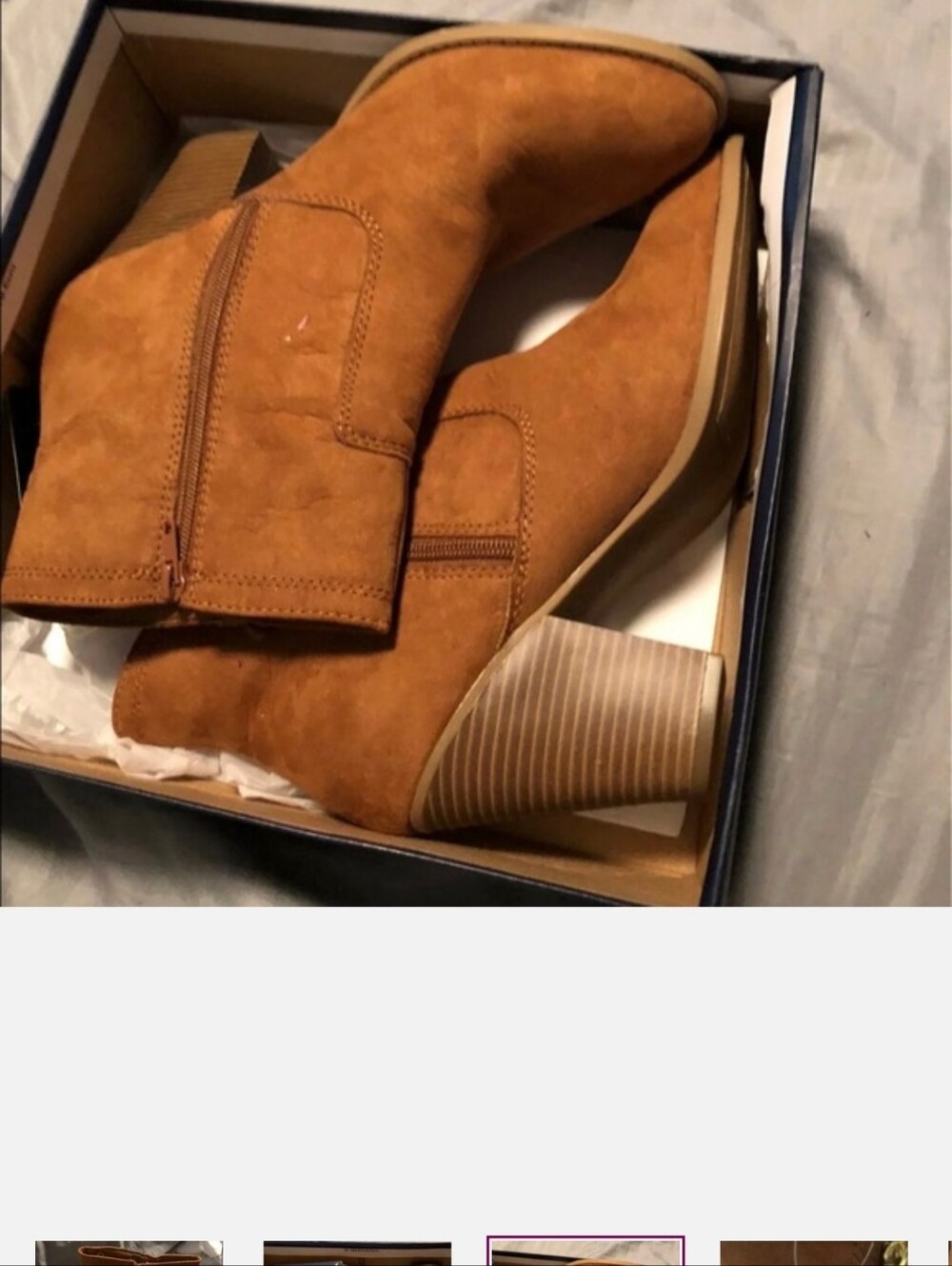 U.S. Polo Assn. Tan Suede Tassel Zip Ankle Booties Like New 71/2